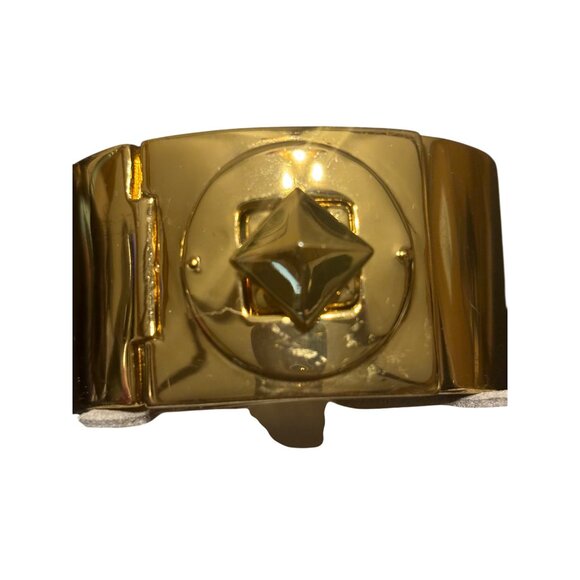 Kate Spade Gold-Tone Pyramide Stud Turnlock Bangle Bracelet - Picture 8 of 13